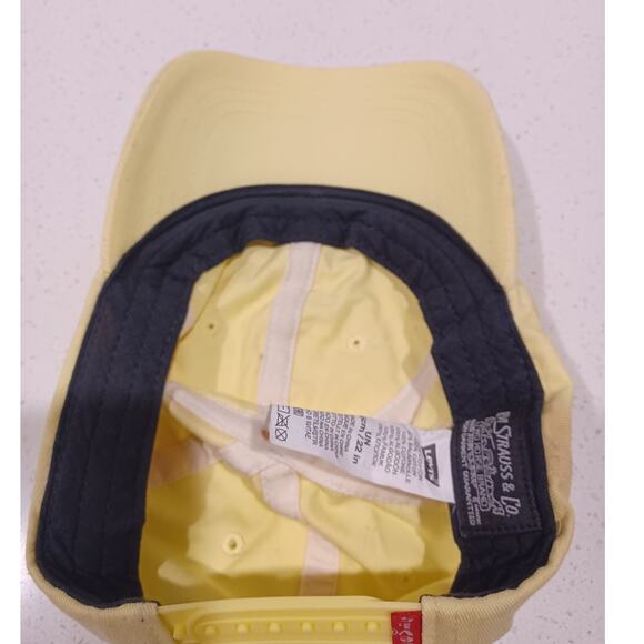 Levis Hat Cap unisex Strap Back Yellow Tan Spellout Logo Casual Flexfit - Picture 7 of 7